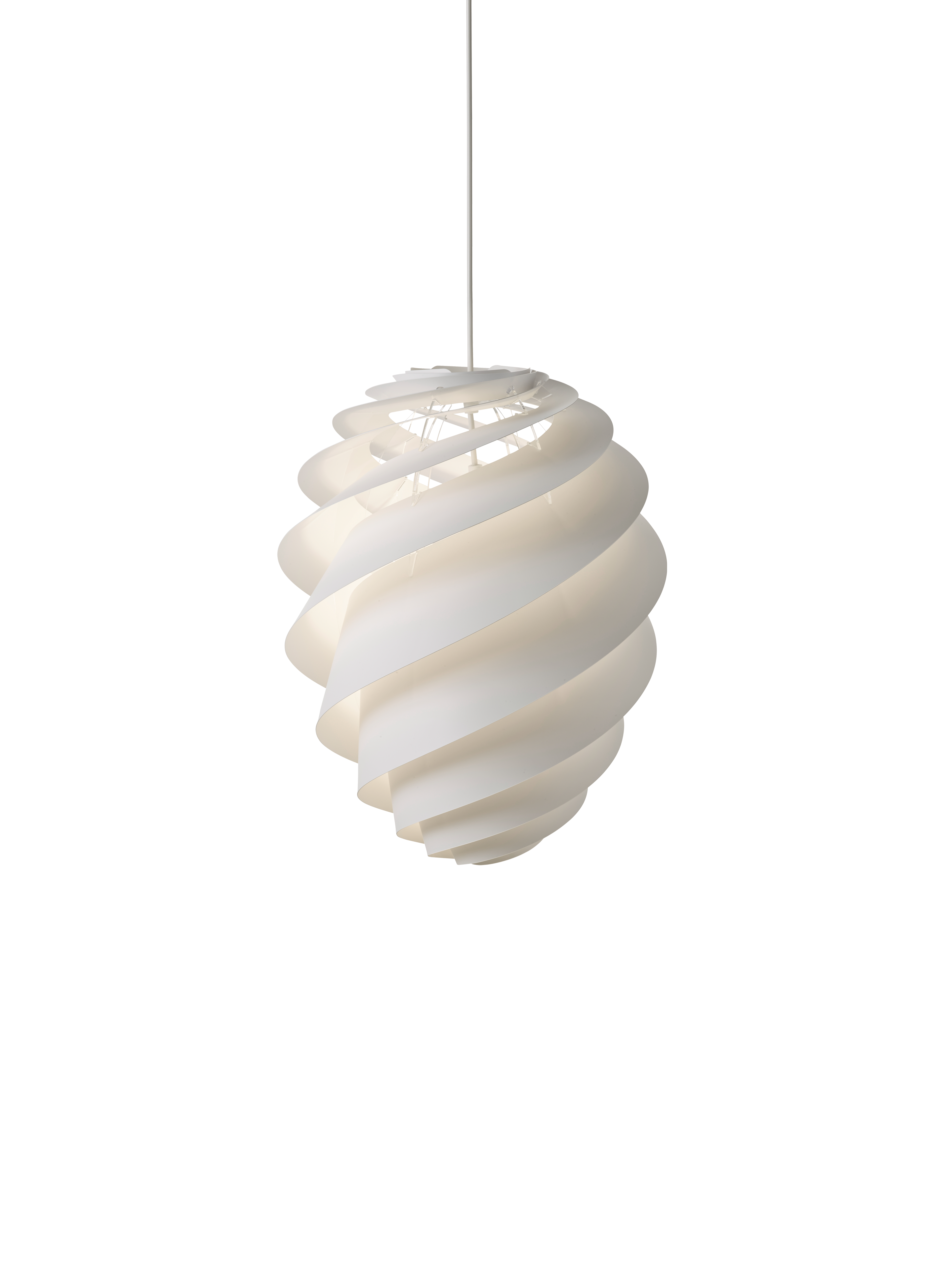 Tændt LE KLINT 1312 Swirl 2 E27 Ø36 Hvid Medium Pendel
