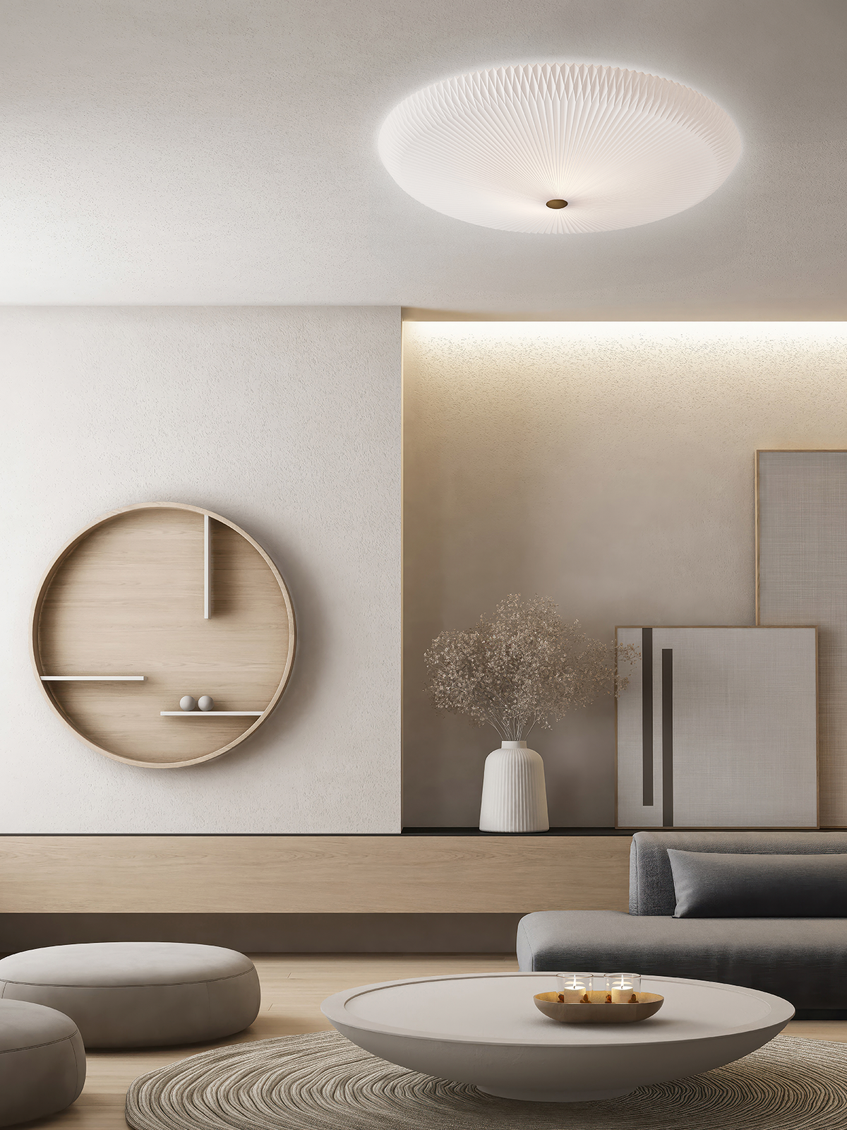 Model 23 Ø60 plafond m. papirskærm over spiseområde