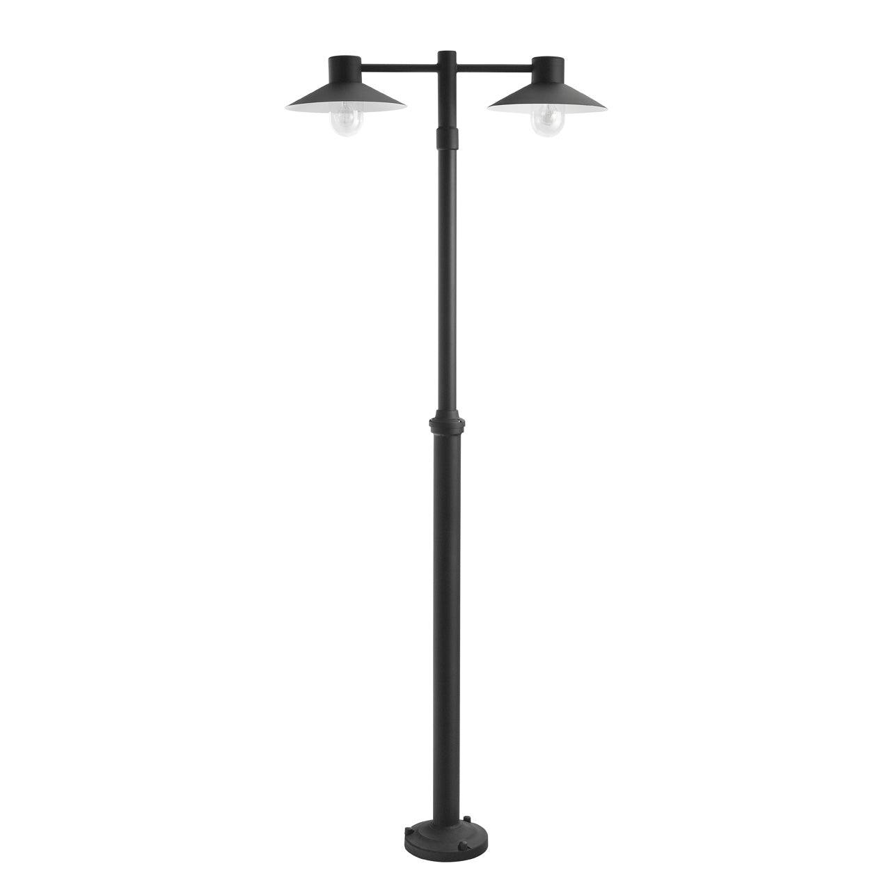 Norlys Lund Stolpe Sort, E27 IP55 2 x 57w - Udendørslampe