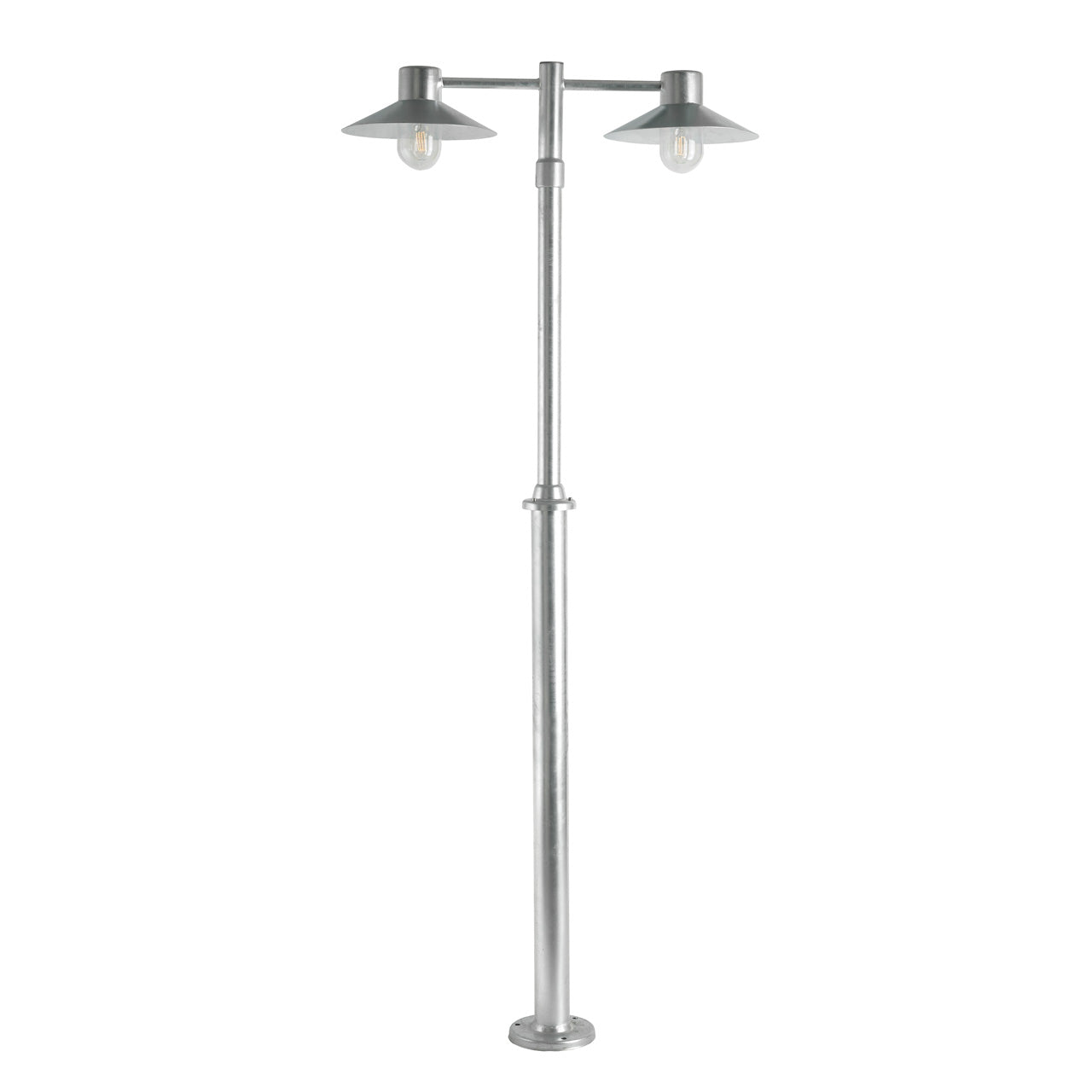 Norlys Lund Stolpe galvaniseret stål, E27 IP55 2 x 57w - Udendørslampe