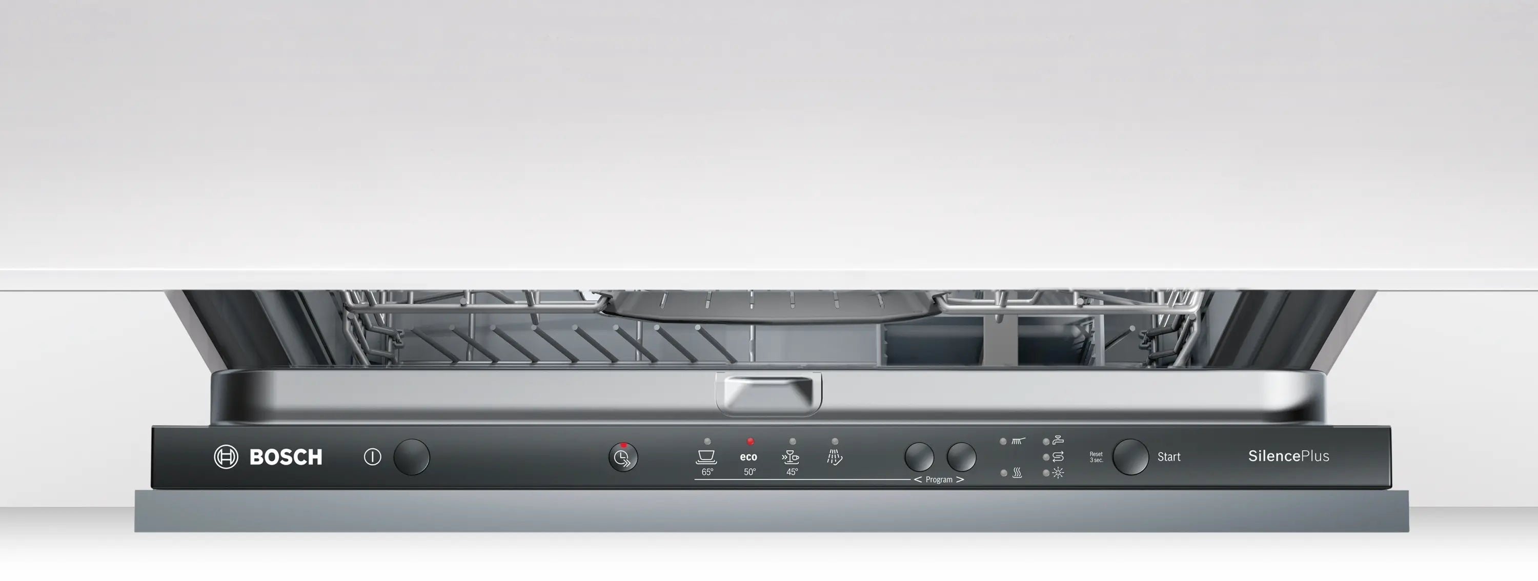 Det nemme betjente kontrolpanel på Bosch SMV41D10EU fuldt integrerbar opvaskemaskine