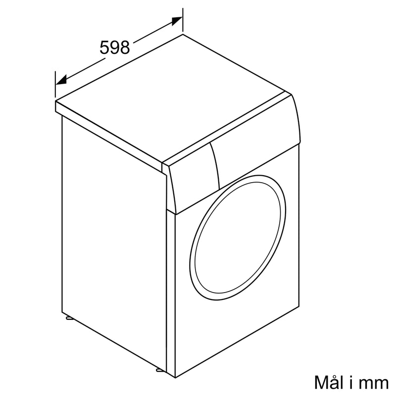 Bredden på en siemens vaskemaskine med frontbetjening