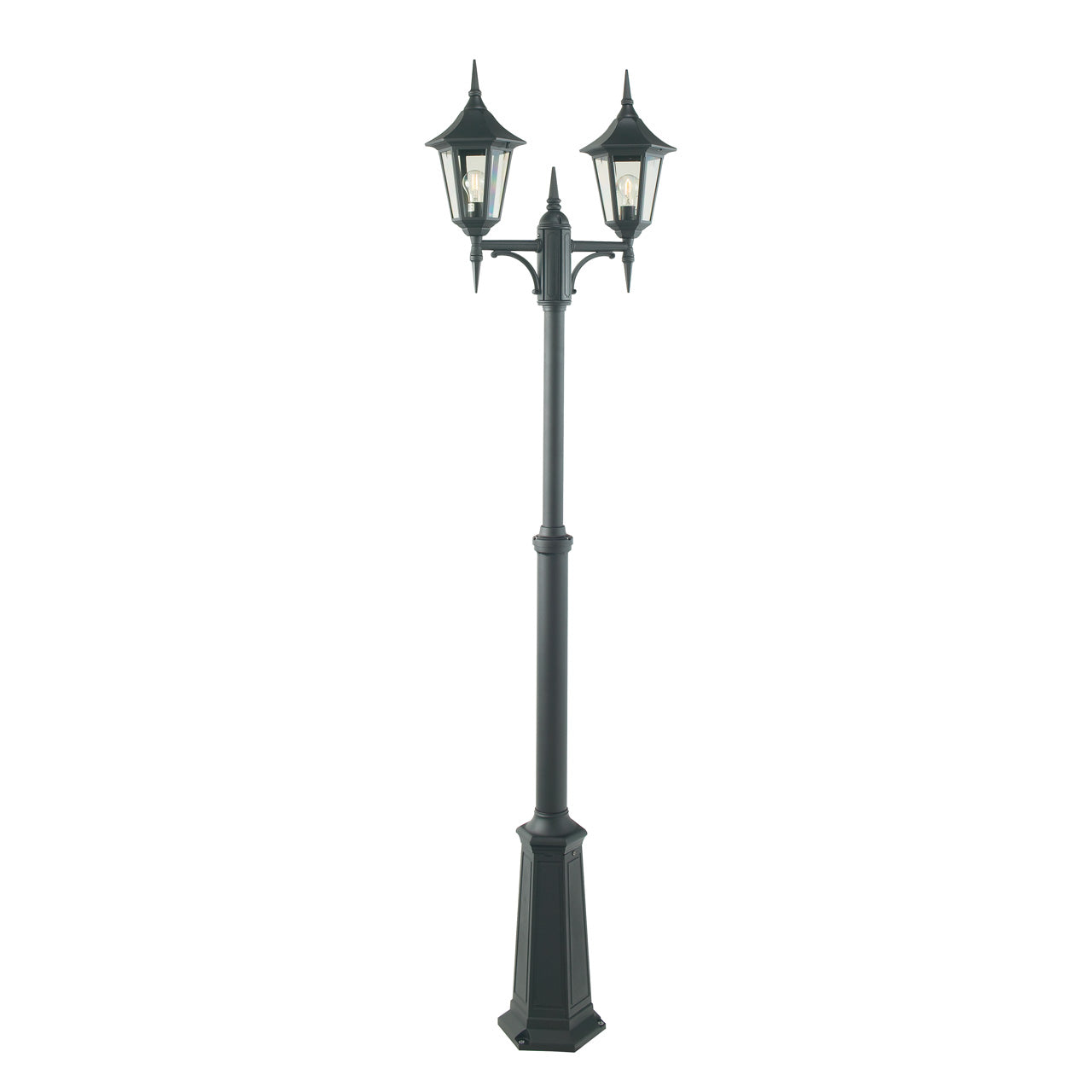 Norlys Modena Stolpe Sort, E27 IP54 2x77W - Udendørslampe