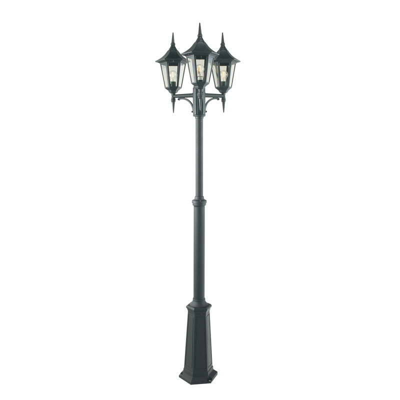 Norlys Modena Stolpe Sort, E27 IP54 3x77W - Udendørslampe