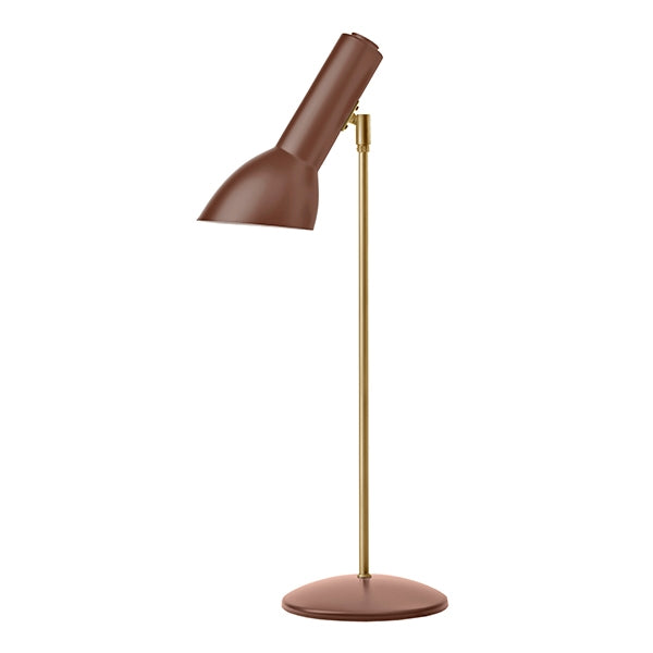 Oblique Teglrød/Messing - Bordlampe
