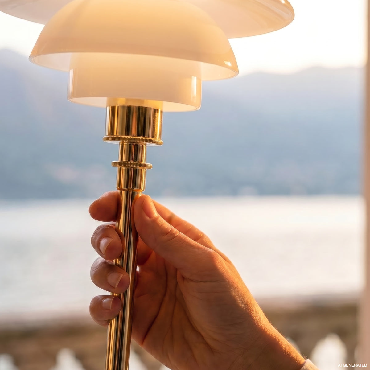 PH 1/1 Portable Lampe Metallised Brass detaljer