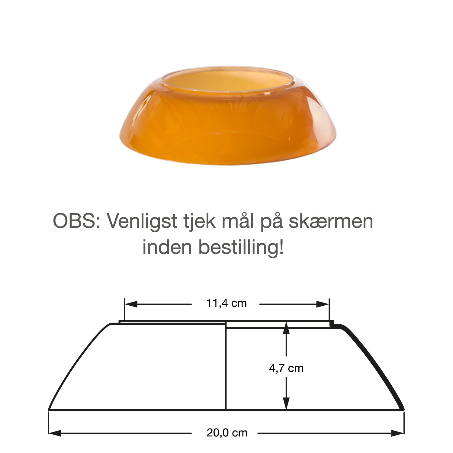 Mellemskærm Ravfarvet Glas til PH 3½-3