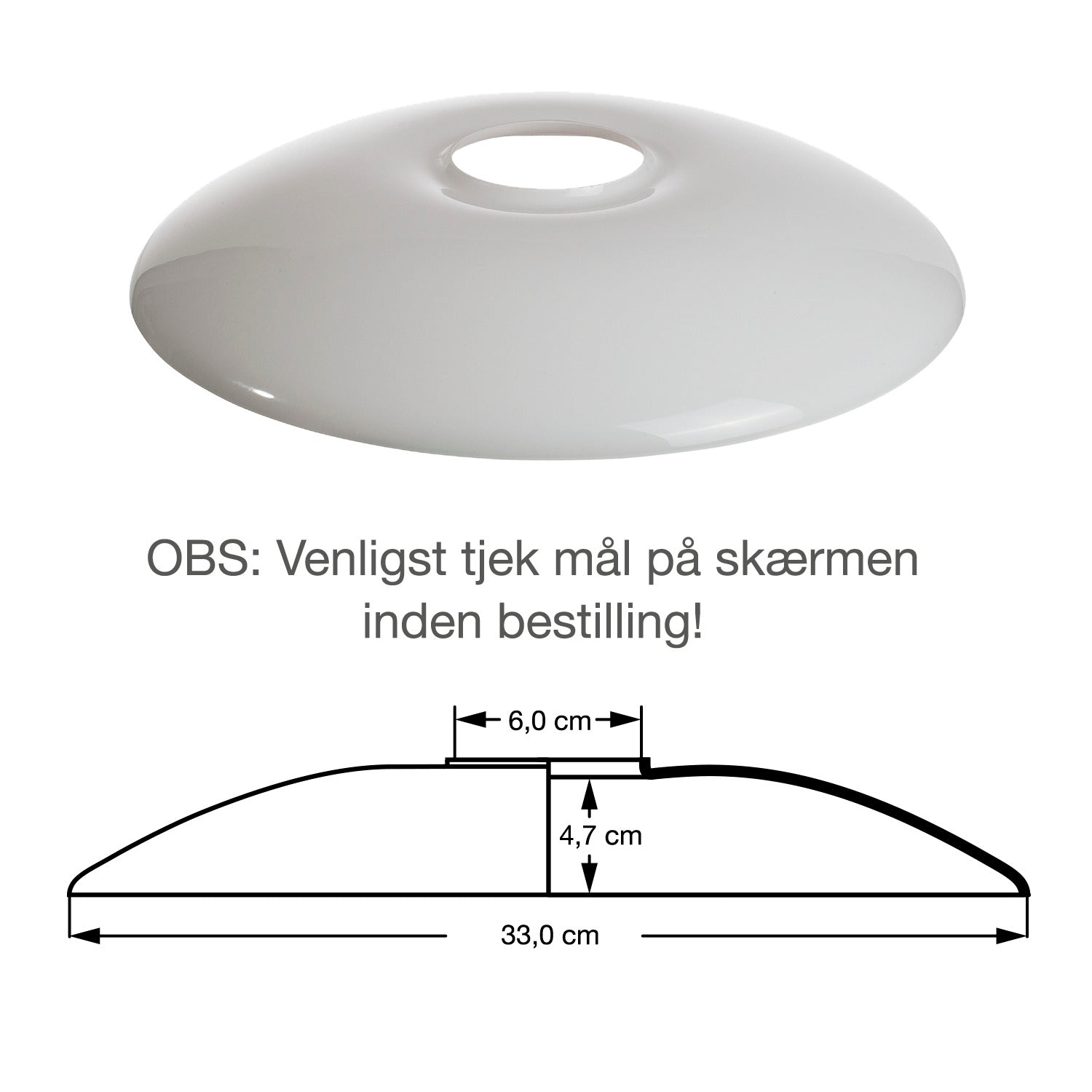Glas Topskærm til PH 3½-3