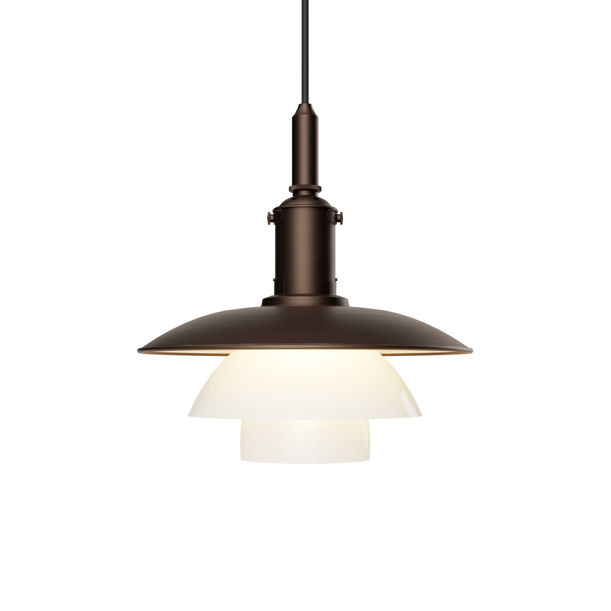 Louis Poulsen PH lampe 3/3 Pendel Bruneret Messing/Opalglas
