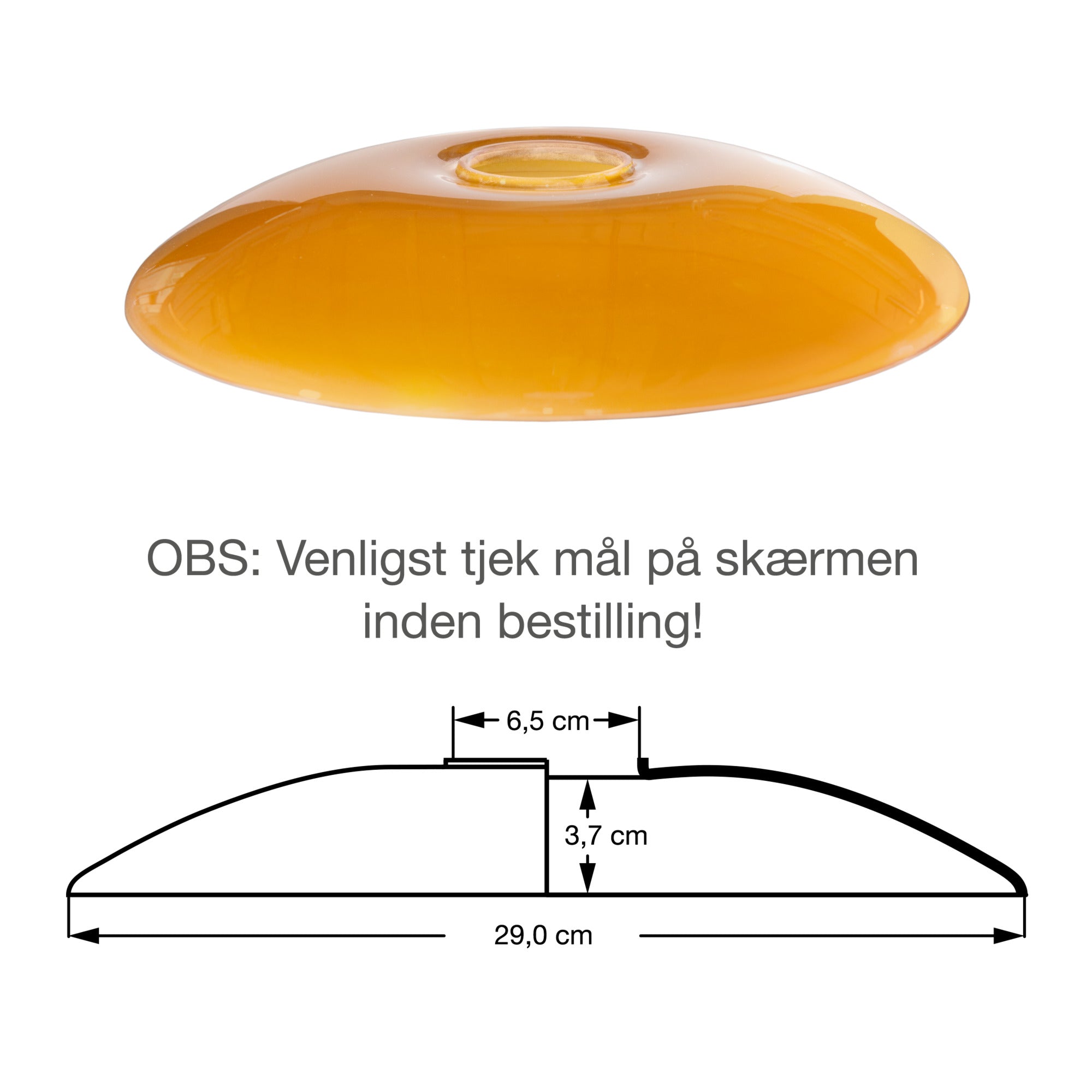 Overskærm Ravfarvet Glas til PH 3/2 Bord