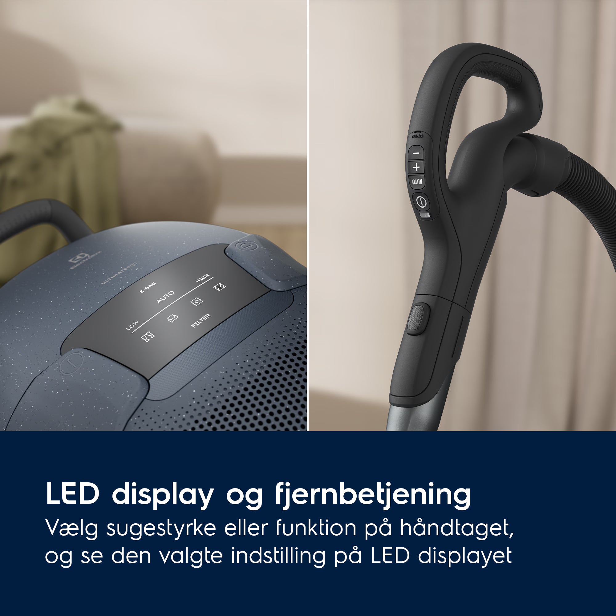 Electrolux EB81U1DB Ultimate 800 støvsuger LED display og fjernbetjening