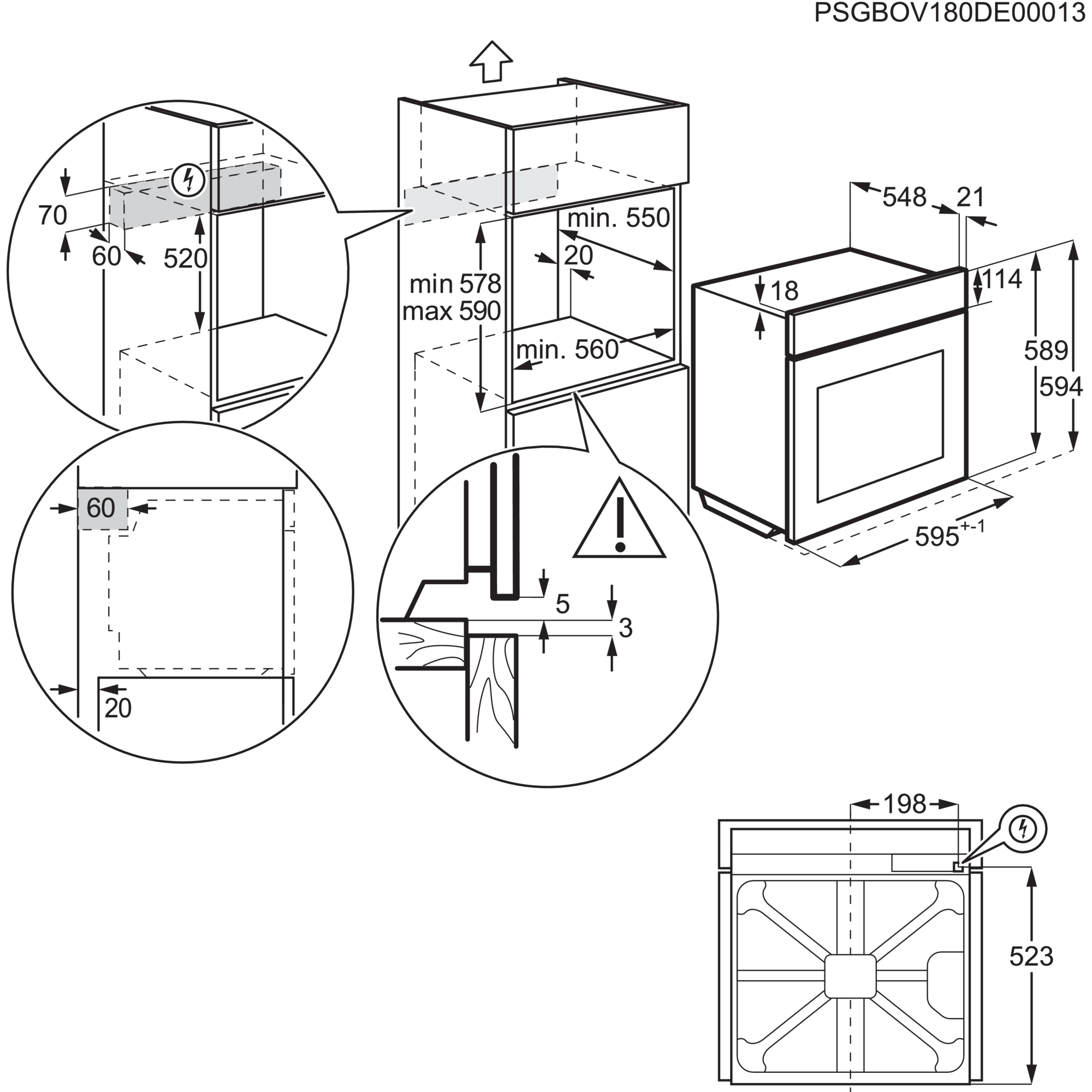 AEG BXP6000B Indbygningsovn