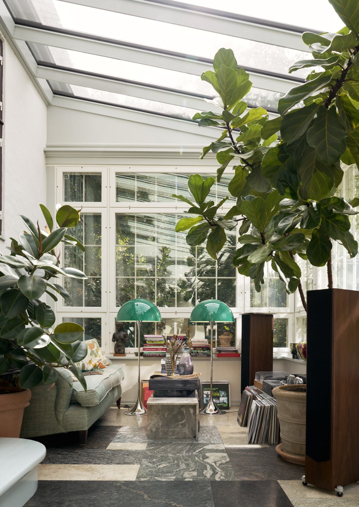 Panthella Ø50 Original Opal Green gulvlampe tvillinger