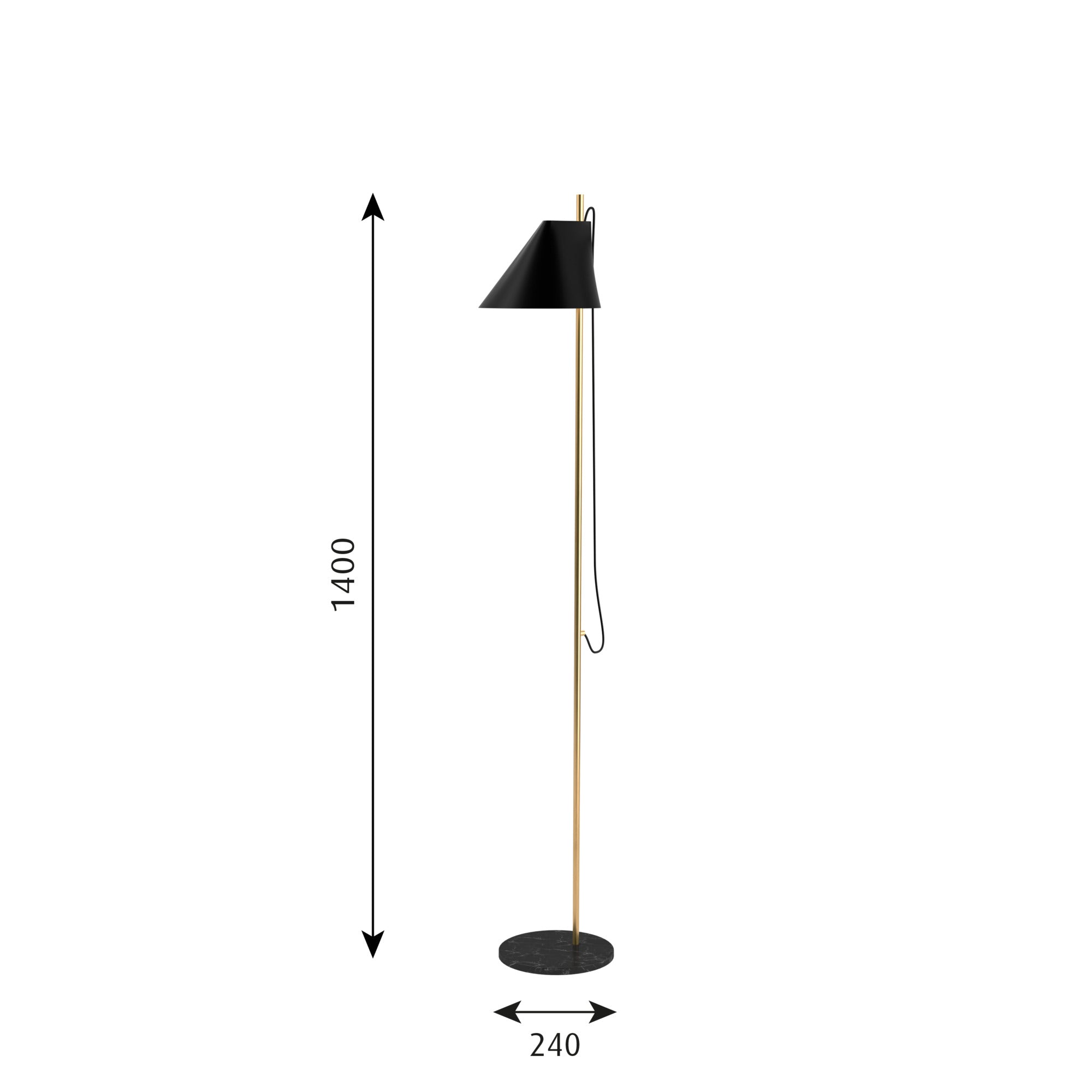 Sort Yuh gulvlampe fra Louis Poulsen