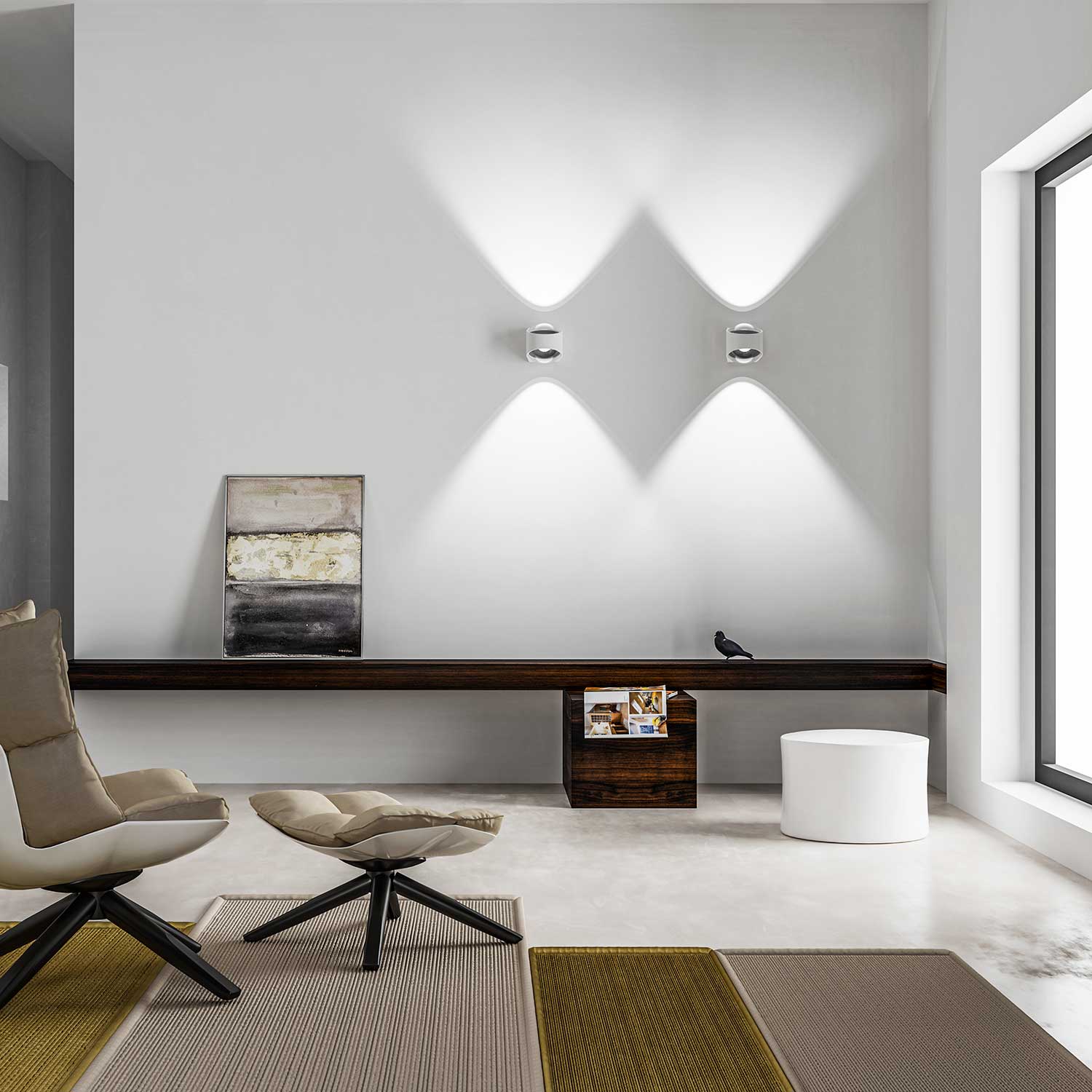 LOOM Design SAGA WHITE IP65, 12,5W - Væglampe