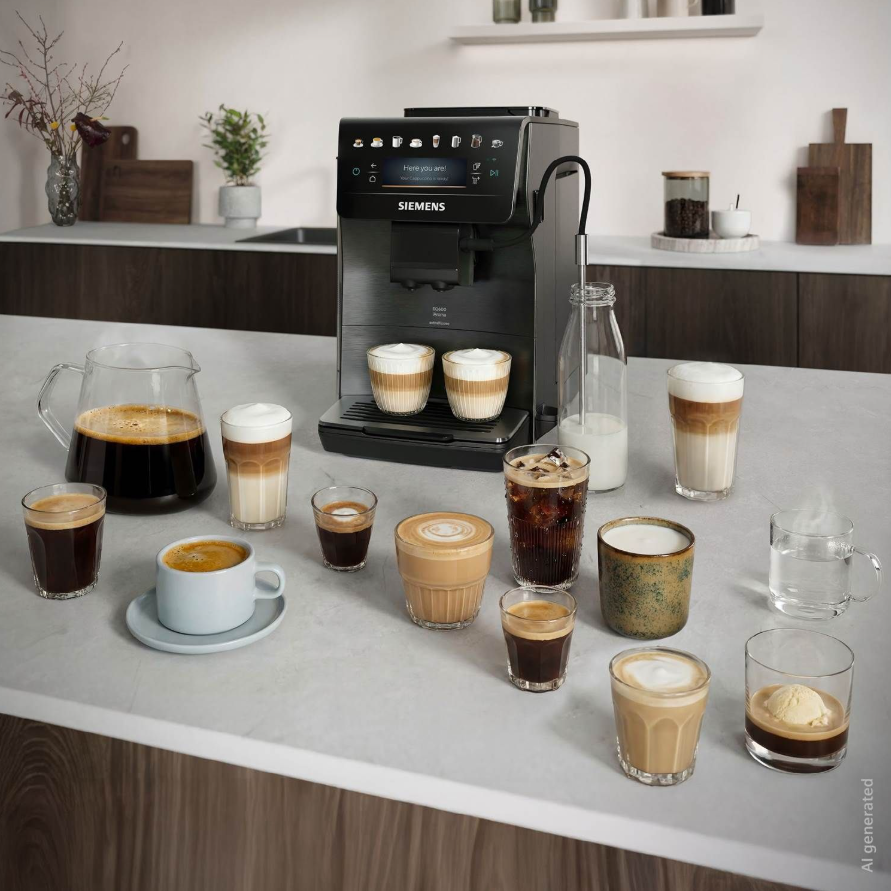 Siemens TP607EF5 Espressomaskine kan brygge et væld af kaffetyper