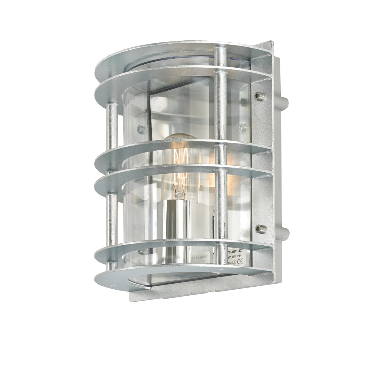 Norlys Stockholm galvaniseret stål Klar, E27 IP54 46W - Udendørslampe