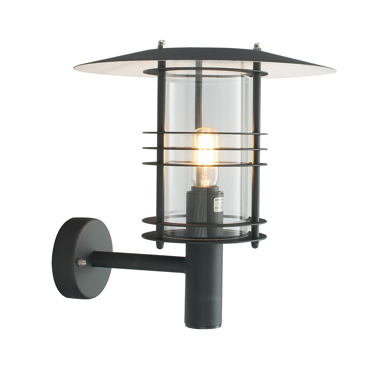 Norlys Stockholm Sort Klar, E27 IP54 77W 38CM - Udendørslampe