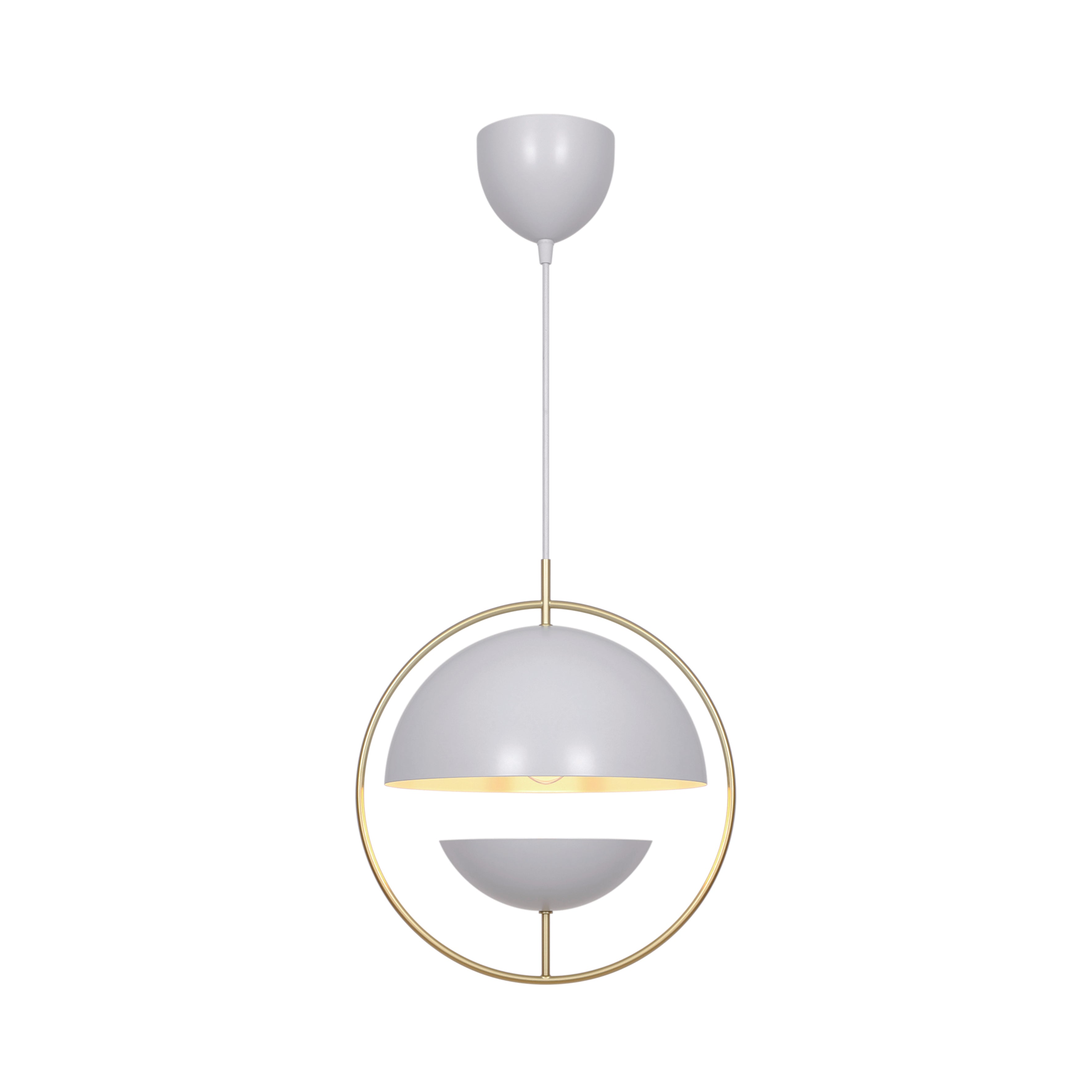 Helt tæt på den nye og elegante Tavia Pendant i Hvid med dens unikke design