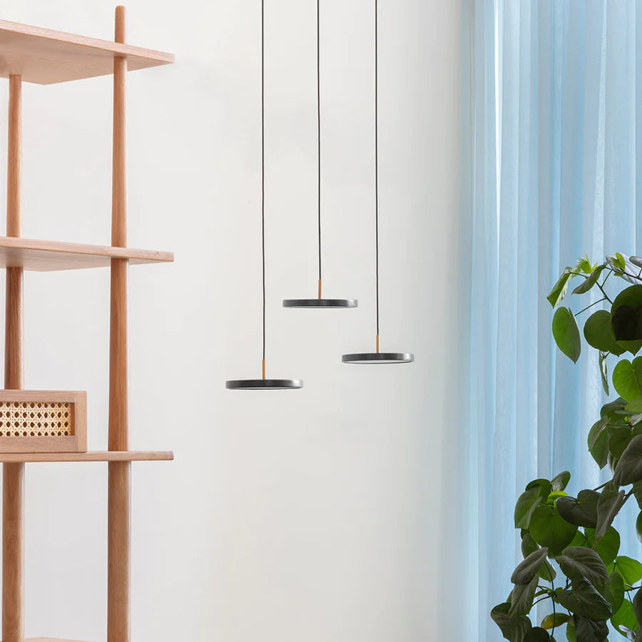 UMAGE - Asteria Mini Ø31 Pendel m. Messing Top, Antracit Grå