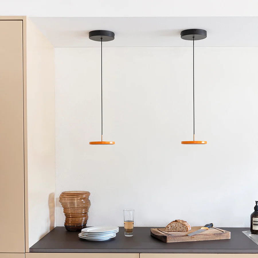 Asteria Mini Ø31 Pendel m. Messing Top, Orange