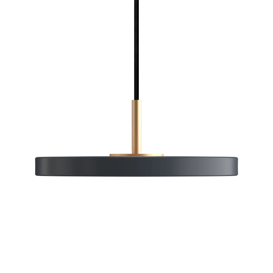 UMAGE - Asteria Mini Ø31 Pendel m. Messing Top, Antracit Grå