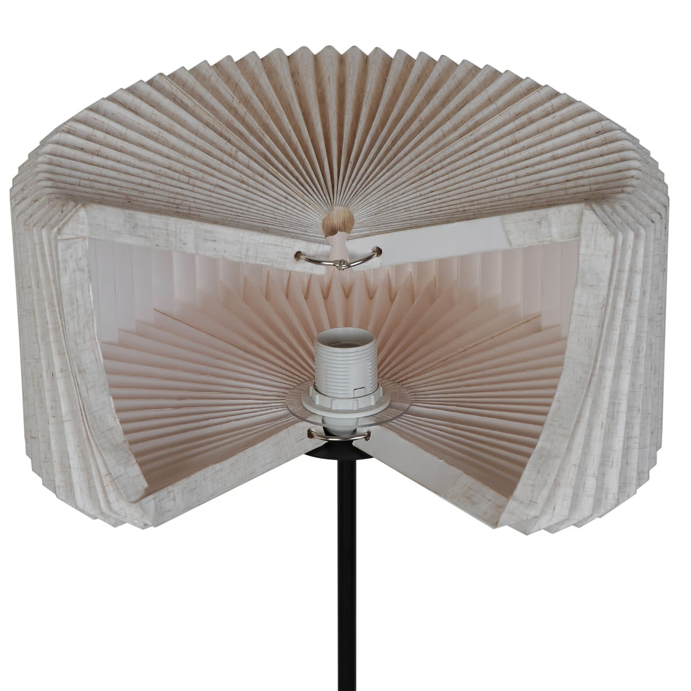 Zoomet ind på den unikke designet tekstil lampeskærm fra Vivienne Gulvlampe i Sort