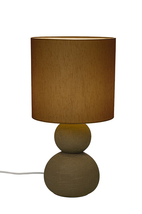 Zoomet ind på den unikke designet Kalamata Bordlampe i Brun