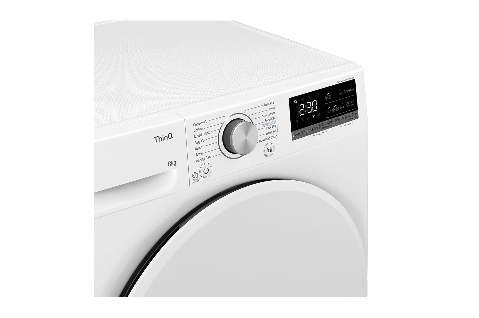 Kontrolpanelet fra LG RH80V5AV0N tørretumbler med varmepumpe - 8 kg