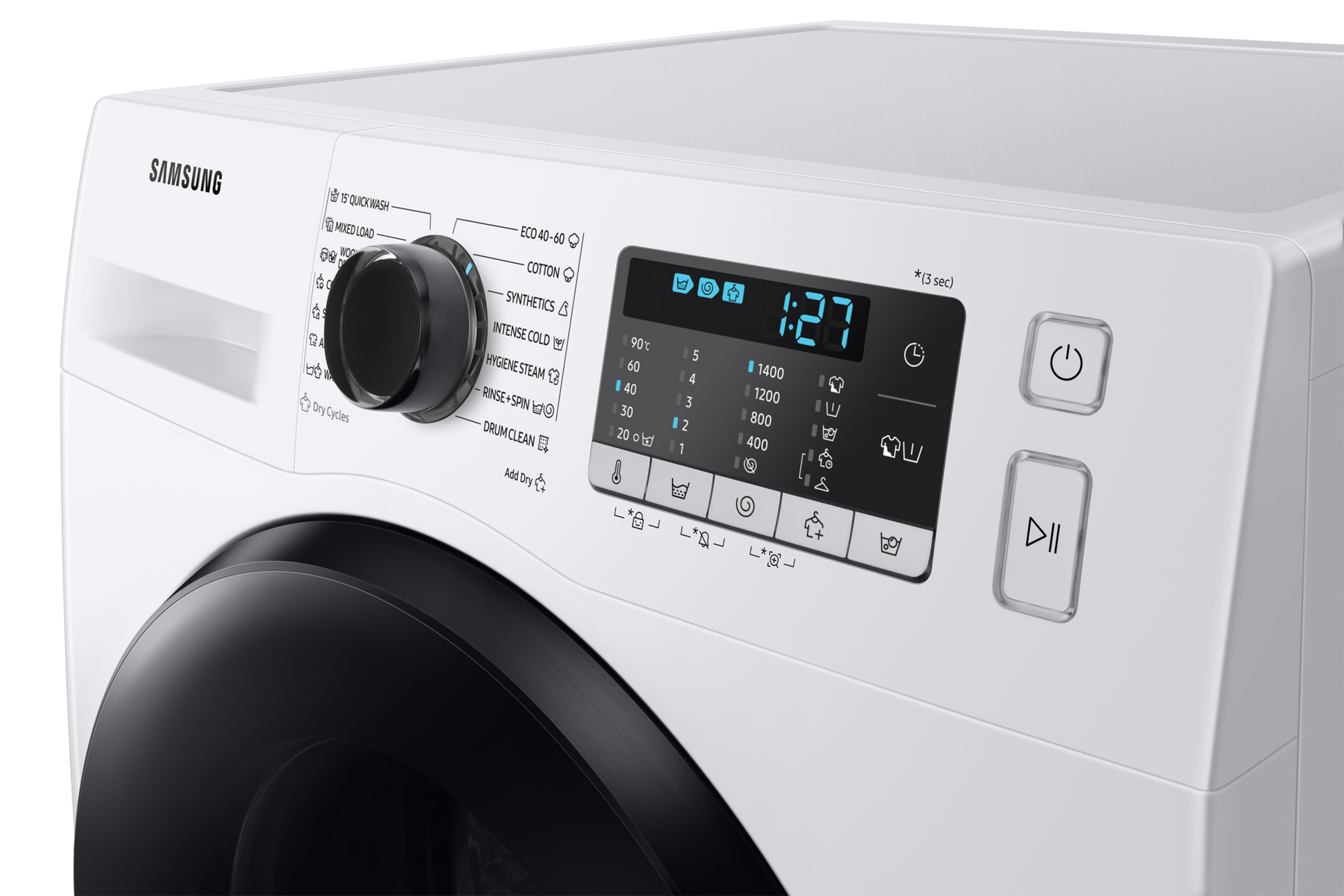 Samsung WD80TA047BT 8/6kg hvid frontbetjent vaske-/tørremaskine billede 7