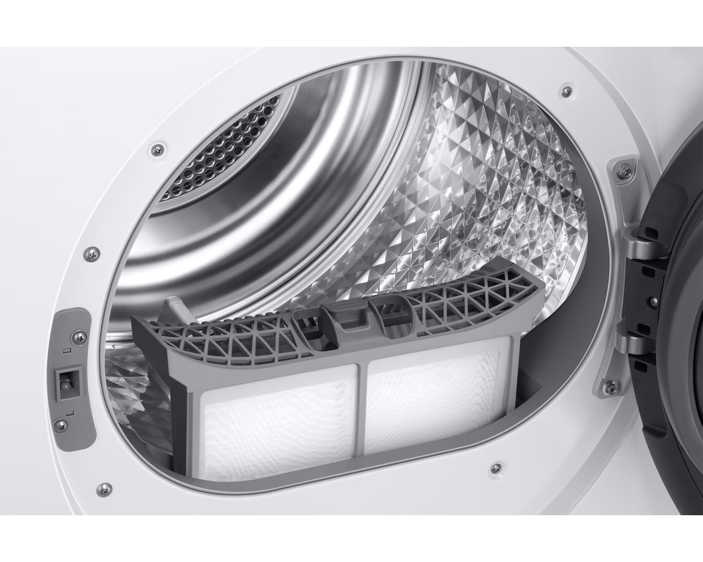 Zoomet helt ind på tumbleren fra Samsung DV90DG6845HHU3 tørretumbler