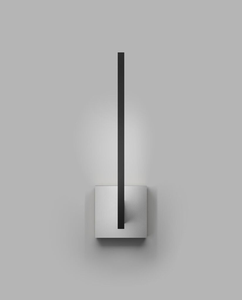 Profil af Light-Point Inlay W2 Linear matsort satinsølv LED væglampe af Studio F. A. Porsche