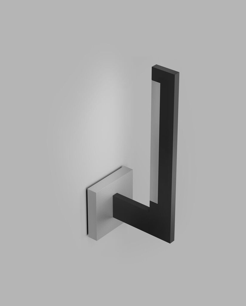 Light-Point Inlay W2 Linear matsort satinsølv LED væglampe af Studio F. A. Porsche
