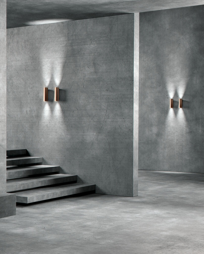 Light-Point Zero W2 12W IP54 Rose Gold Væglampe fire i parkeringskælderen