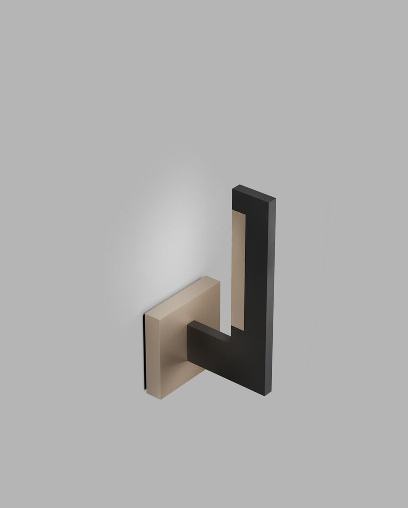 Light-Point Inlay W1 Linear matsort satinguld LED væglampe af Studio F. A. Porsche