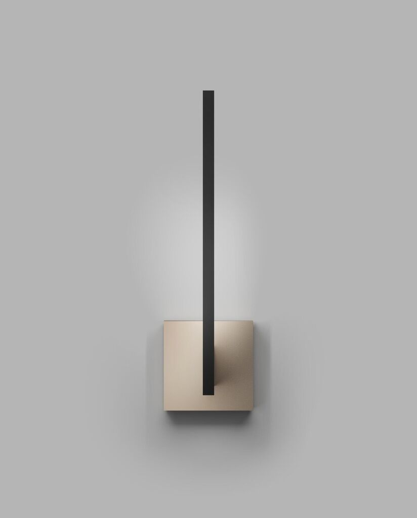 Profilbillede af Light-Point Inlay W2 Linear matsort satinguld LED væglampe af Studio F. A. Porsche