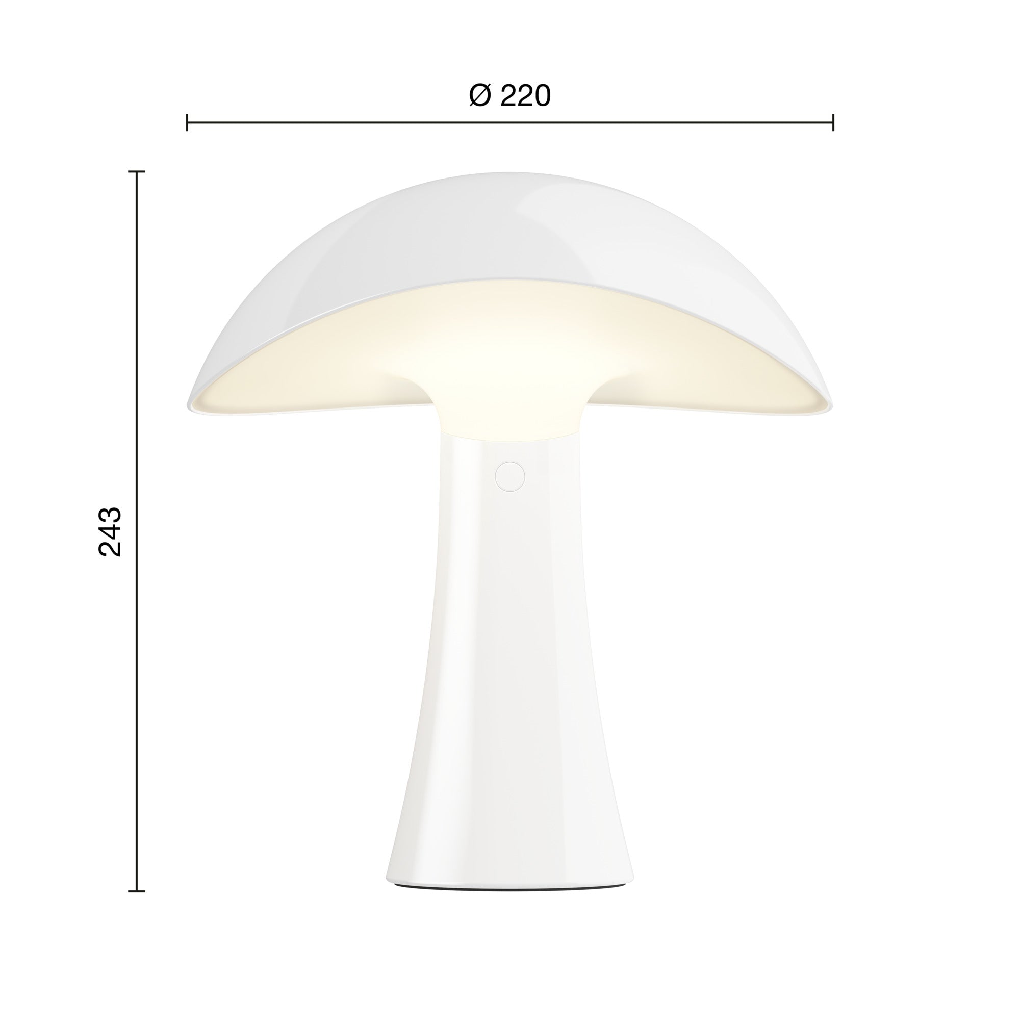 Mål på Rumee 220 Portable Lampe Cloud White