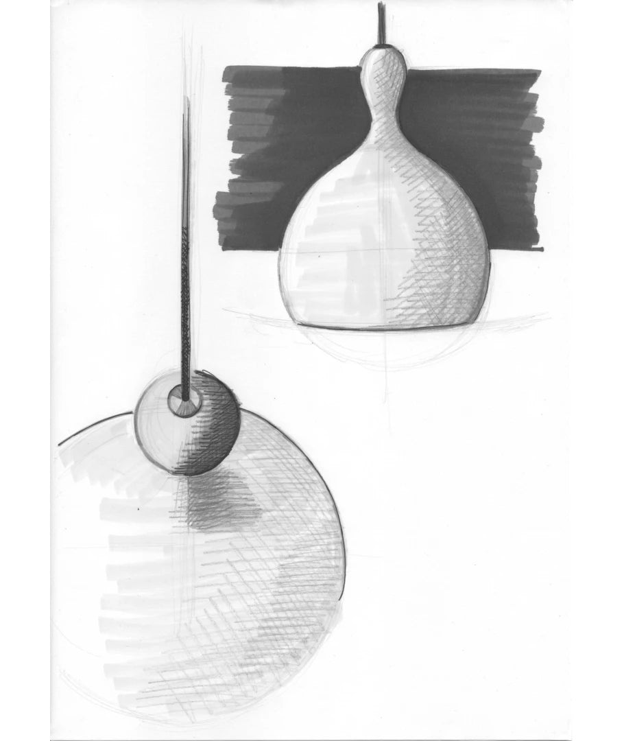 Dueodde Pendel Metal, Træ Ø39 Sort - Halo Design