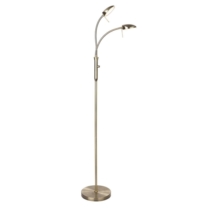 Vegas Gulvlampe 2-arm Dæmper Antique Messing - Halo Design