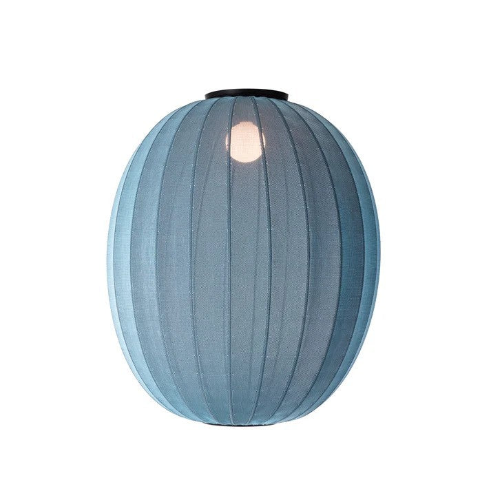 Zoomet ind på den håndstrikket polyester lampeskærm fra Knit-Wit Ø65 High Oval Loftslampe i Blue Stone