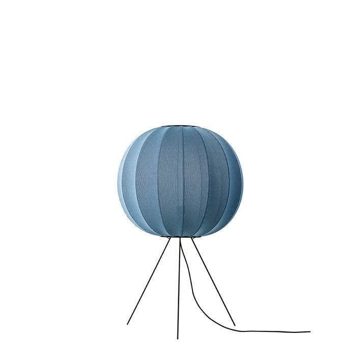 Knit-Wit Ø60 Round Gulvlampe Medium Blue Stone