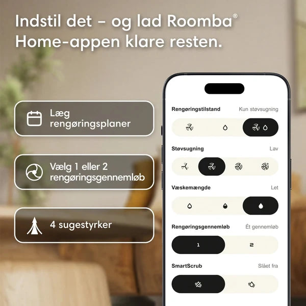 iRobot Roomba® 115 Combo hvid robotstøvsuger med Roomba Home-app