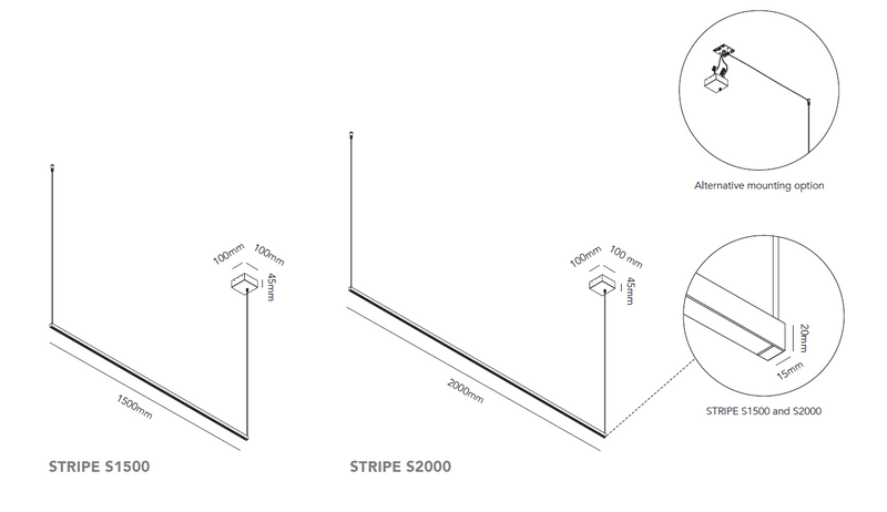 Stripe S1500 LED 2700K Sort