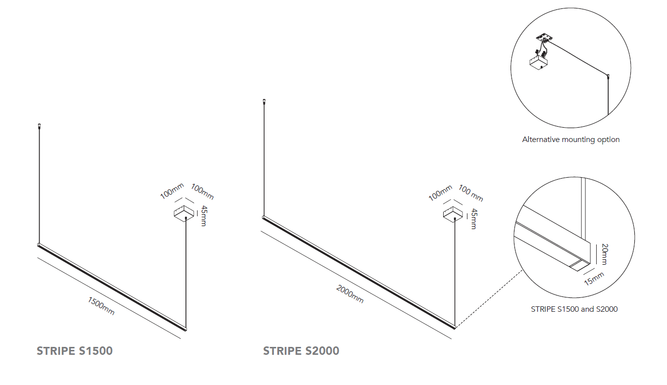 Monteringsvejledning til light-point stripe pendlen