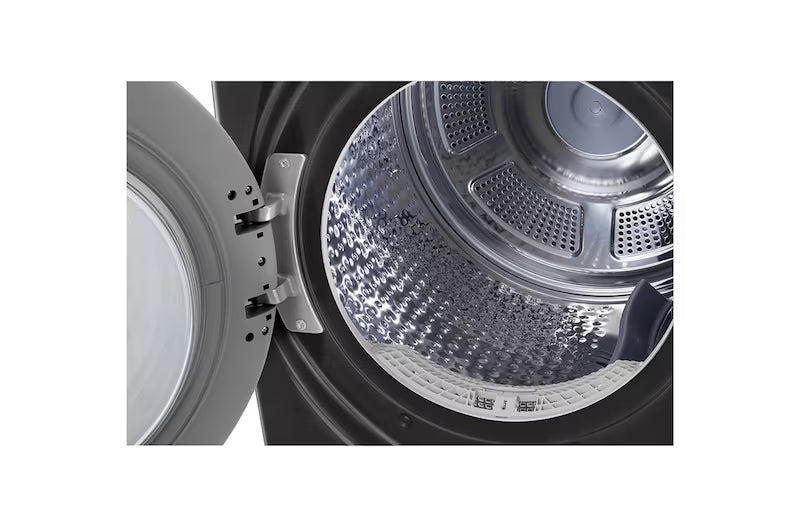 Zoomet ind på tumbleren fra LG RH18U8JVCW tørretumbler med varmepumpe - 18 kg