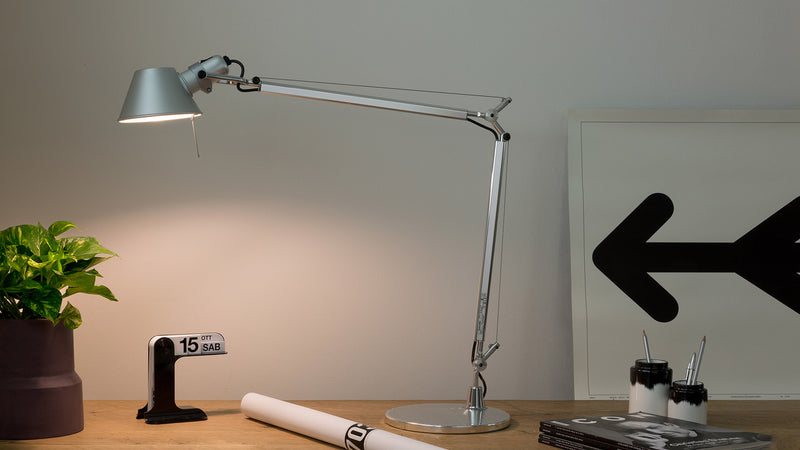 Tolomeo Lettura Krop Alu + Tolomeo Lettura Base Alu, Gulvlampe sæt - Artemide