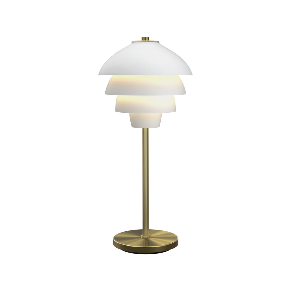 Belid Valencia mathvid/messing bordlampe tændt