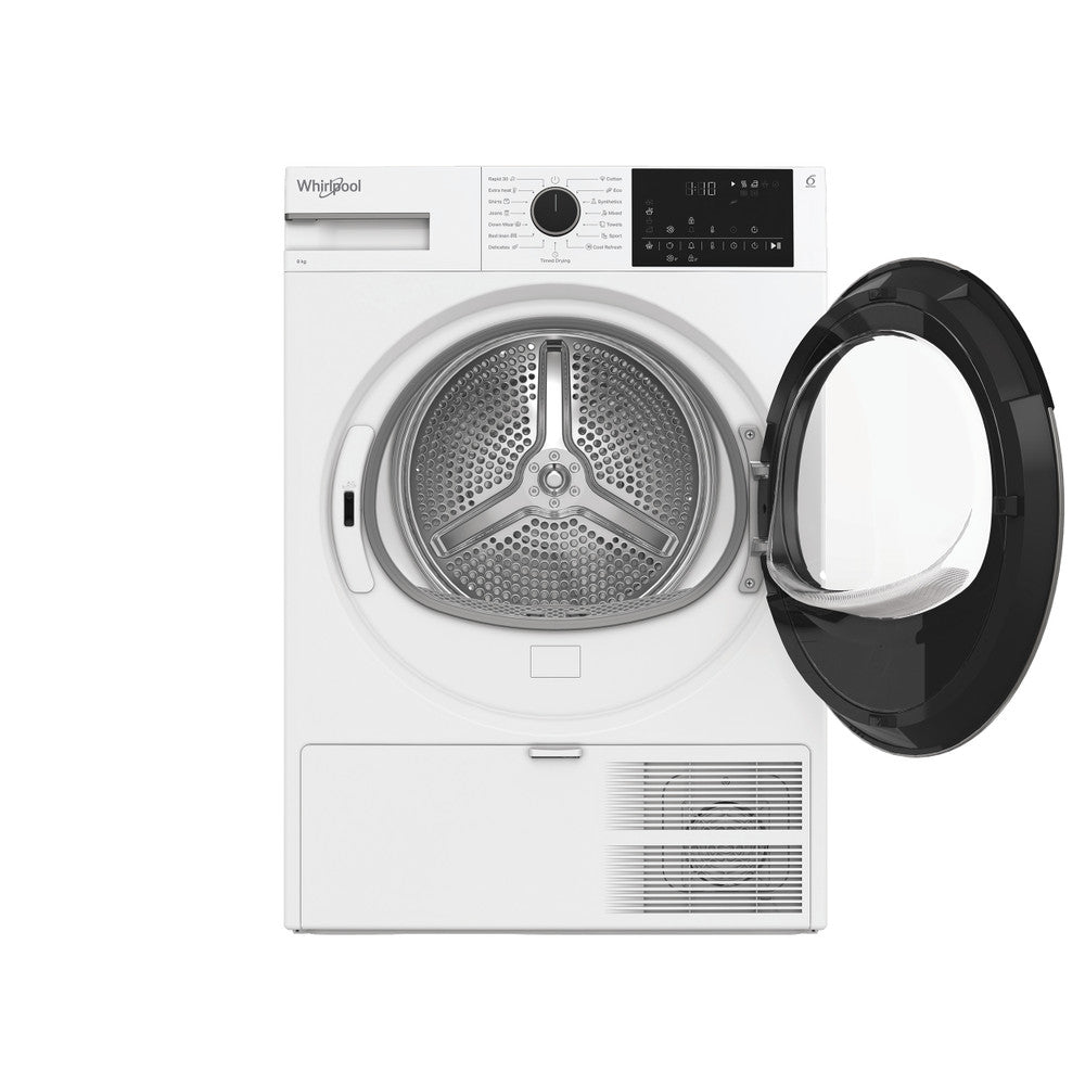 Åbnet døren til tumbleren på Whirlpool WSD 86M WB EE tørretumbler med varmepumpe - 8 kg