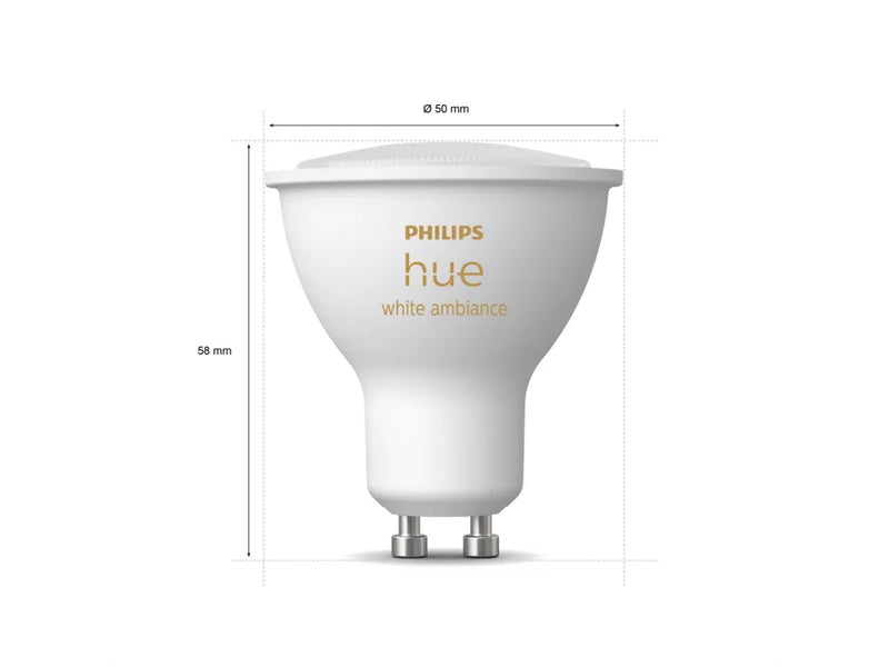 Philips Hue LED Spot 4,3W GU10 350lm v.4000K 3pak WA