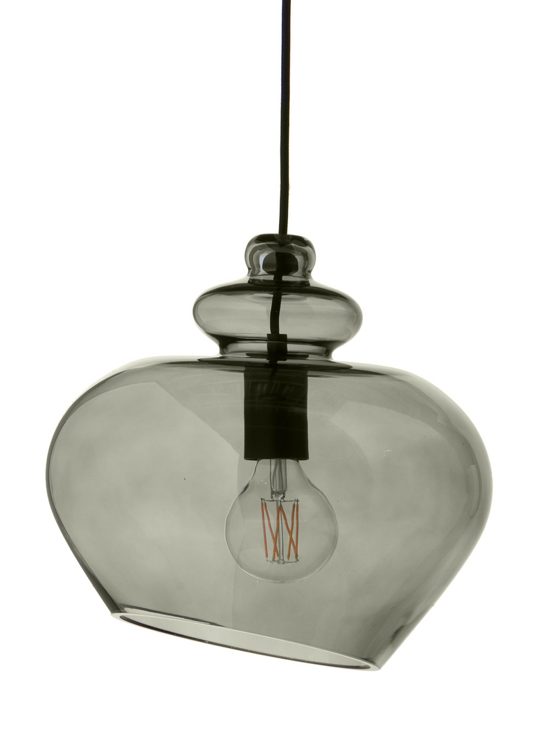 Frandsen - GRACE Glas Pendel Ø31, Grøn Glas m. Sort Sokkel
